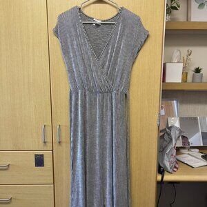 Striped V-neck Dress